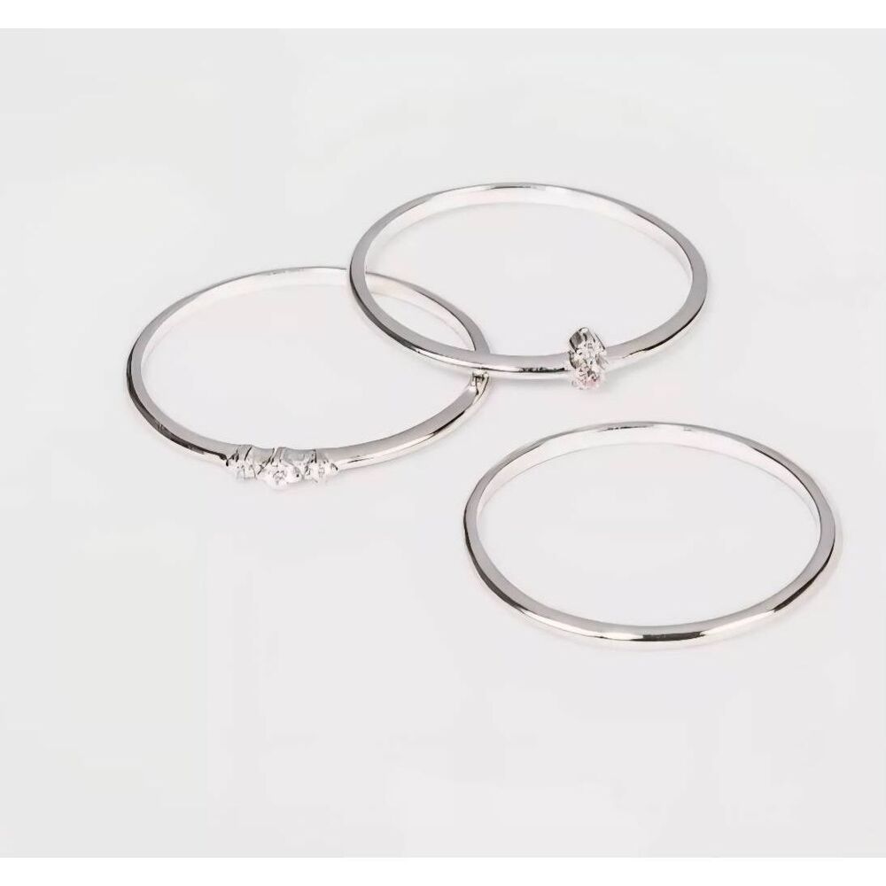 A New Day Sterling Silver 925 CZ Stackable Rings
